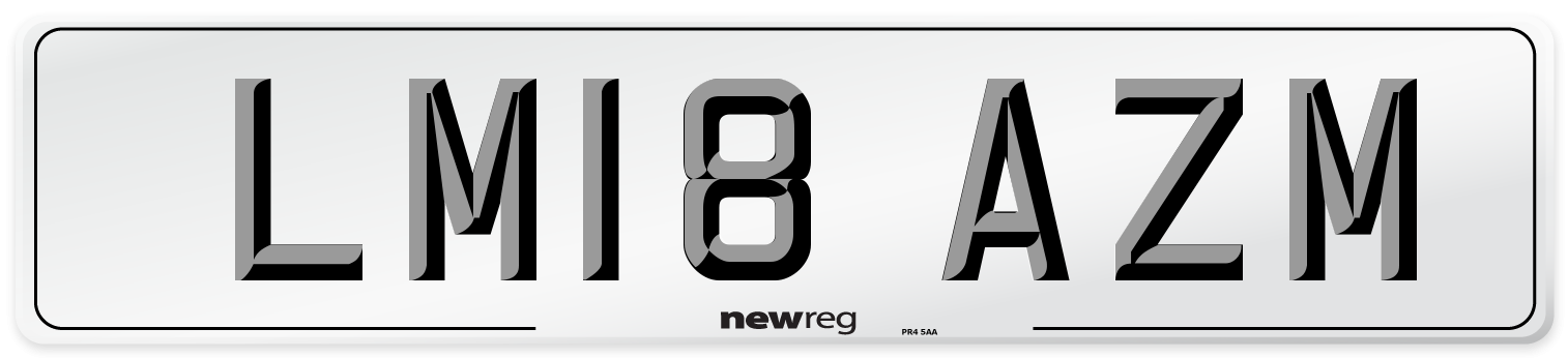 LM18 AZM Number Plate from New Reg